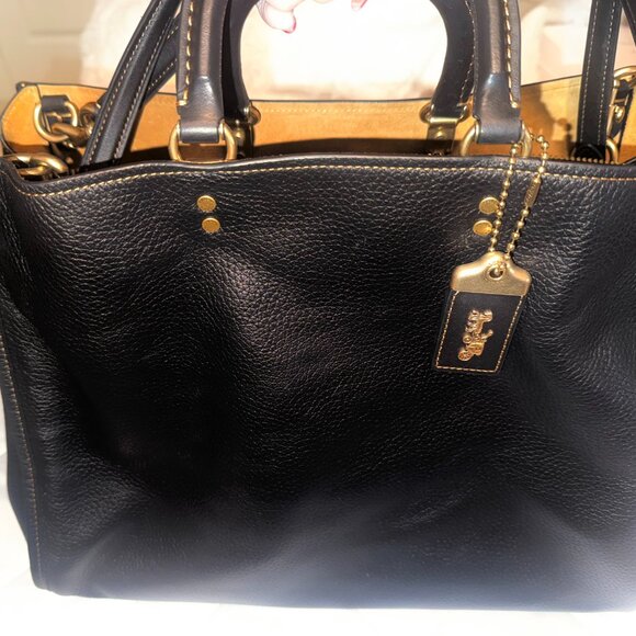 Coach Rogue Bag 39 In Regenerative Leather in Black / Brass - Picture 6 of 8